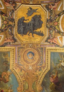 1667年的女王权利战争，Galerie des Glaces的天花板画 作者 查尔斯·勒布朗