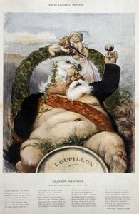Armand Fallières, winemaker: caricature of Fallières en Bacchus (Bacco) - in “" le Laughter "” of Oct 1906