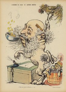 法国记者阿瑟迈耶的漫画。 Le Rire的插图 作者 Charles Leandre