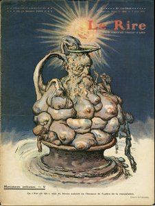 Charles Leandre (1862-1934) 为 Le Lire 封面绘制的插图，07/03/08 - 雕塑雕像，孕妇 - Piot Edme (1828-1909) 作者 查尔斯·莱安德烈