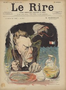 约瑟夫张伯伦，笑声插图 作者 Charles Leandre