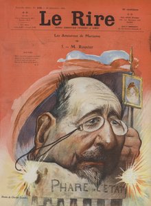 法国政治家Maurice Rouvier。笑的插图