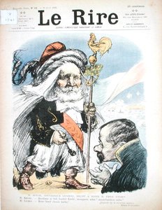 阿尔及利亚总督A.J.P. Revoil接待埃米尔-卢贝总统（1838-1929），漫画来自《新闻报》。 作者 查尔斯·莱安德烈