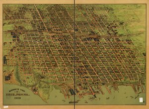 宾夕法尼亚州伊利鸟瞰图，1909 年 作者 查尔斯;莱德尔莱德尔莱