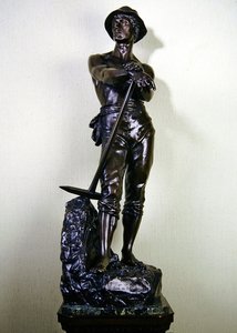 Le Mineur（大理石底座上的青铜）。 作者 查尔斯·利维