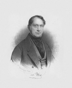 指挥家和作曲家尼古拉斯-兰伯特-韦利1789-1867年的肖像，1842年。 作者 查尔斯·路易斯·鲍尼特