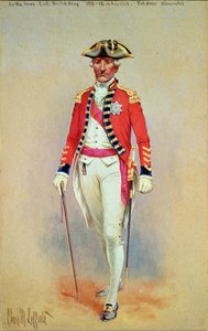 英国陆军总司令威廉·豪（William Howe）先生（1776-78）穿着全套服装下马