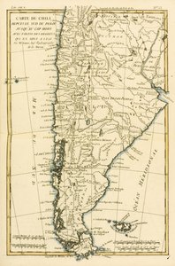 智利，从秘鲁南部到Cape Horn，由Guillaume Raynal（1713-96）出版的“Atlas de Toutes les Parties Connues du Globe Terrestre”出版日内瓦，1780年 作者 查尔斯·玛丽·里戈伯特·邦纳