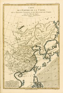 中国帝国，中国鞑靼人和韩国，与日本群岛，来自Atlas de Toutes les Parties Connues du Globe Terrestre由Guillaume Raynal（1713-96）出版1780年（colou）