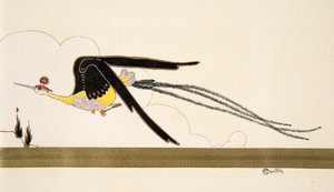 天堂鸟，来自十九世纪的时尚。在Marcelle Demay。 pub.1912（模版印刷）