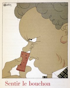 感受软木塞 - 在“Monseigneur le vin”中，查尔斯·马丁（Charles Martin，1884-1934 年）的画作，尼古拉斯 Etablissements 分册 作者 查尔斯·马丁
