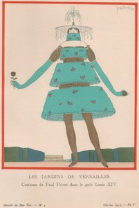 凡尔赛花园，1913 年 2 月（Pochoir 版画） 作者 查尔斯·马丁