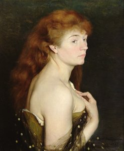 一名年轻红发妇女的画象，1889年