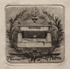 巴黎的蚀刻版画  莫里哀在拉夏伊兹裴尔公墓的坟墓 作者 查尔斯·梅里昂