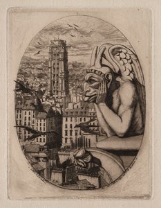巴黎蚀刻：石像鬼，1853年。 作者 查尔斯·梅里昂