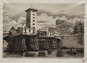 巴黎蚀刻：1852年，巴黎圣母院（Notre Dame Pump）。 作者 查尔斯·梅里昂