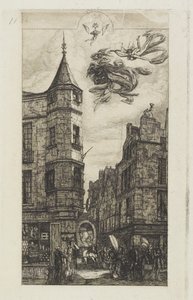 房子有炮塔，第22号，1861年 作者 查尔斯·梅里昂