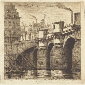 Le Pont Neuf, 巴黎 作者 查尔斯·梅里昂