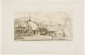 新喀里多尼亚：巴拉德至普埃坡路上的大型土著小屋，1845 年 作者 查尔斯·梅里昂