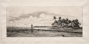 大洋洲：1863年在上岛或瓦利斯群岛的棕榈岛附近钓鱼。