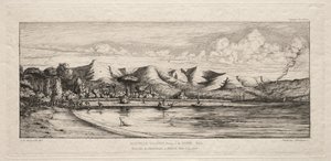 1845 年，班克斯半岛阿卡罗阿烧炭角附近的围网捕鱼 作者 查尔斯·梅里昂