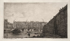 巴黎交换桥，约建于1784年，1855年。 作者 查尔斯·梅里昂