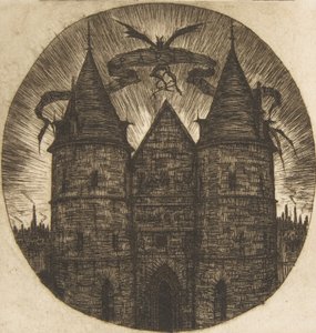 司法宫的老门，巴黎，1854年。 作者 查尔斯·梅里昂