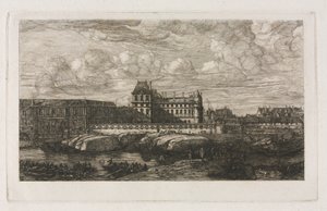 老卢浮宫，取自齐曼的一幅画，1651 年 作者 查尔斯·梅里昂