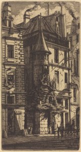 巴黎Tourelle de la Rue de la Tixéranderie（巴黎织布工街带塔楼的房子）。 作者 查尔斯·梅里昂