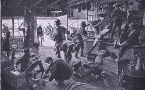 布尔人抢劫格兰奇河的一家商店，比勒陀利亚后的插图：游击队战争，1902年