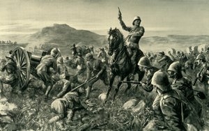 梅特温勋爵在特威博斯集结他的残破部队》，1902年。 作者 查尔斯·米尔斯·谢尔顿