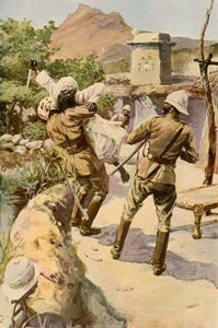 罗伯茨（Roberts）1901年在巴格纳（Bhagwana）被一名骑兵救下。 作者 查尔斯·米尔斯·谢尔顿