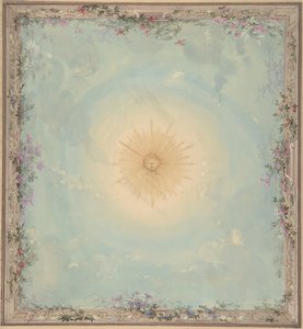 带有中央旭日的天花板设计，19世纪。 作者 查尔斯·蒙布朗
