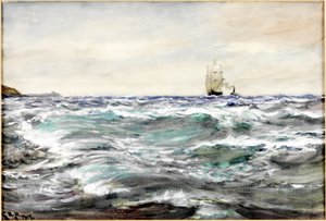 棒上的粗糙水（纸上的水彩和体彩） 作者 查尔斯·纳皮尔·海米