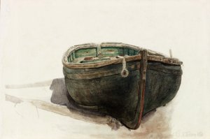 研究小艇（铅笔和水彩纸） 作者 查尔斯·纳皮尔·海米