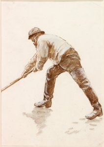 工作中的渔夫研究（bodycolour） 作者 查尔斯·纳皮尔·海米