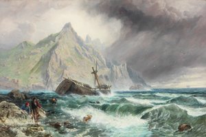1863年在西班牙南部海岸的一艘护卫舰的残骸