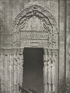 沙特尔大教堂：皇家门户的右门和沙特尔圣母，1857年。 作者 查尔斯·内格雷
