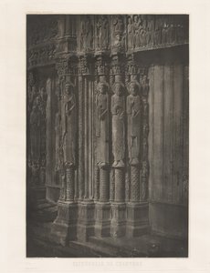 Planche XIII - Cathédrale de Chartres, Statues Colonnes de la Porte Centrale du Portail Royal（图版 XIII - Chartres Cathedral, Statue Columns in the Central Door of the Royal Entrance），1855 年，1982 年印刷（照片） 作者 查尔斯·内格雷