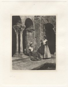 Planche II - Deux Arlesiennes Dans le Cloître de Saint-Trophime d