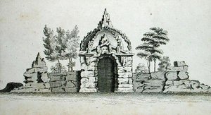 石窟，出自《哥特式、中国和现代风格的装饰性建筑》，1758年出版（雕刻）。 作者 查尔斯·奥夫