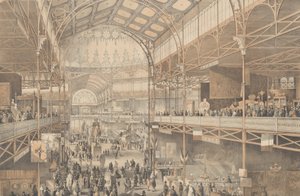 纽约水晶宫的内景，1853年。
