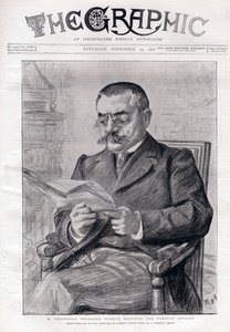 Theophile Delcasse（1852-1923）的肖像，法国政治家和外交部长。 作者 查尔斯·保罗·雷诺德