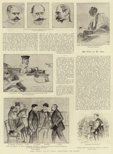 M Zola的审判，法庭草图 作者 查尔斯·保罗·雷诺德