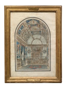 Casa del Labrador的房间，阿兰胡埃斯皇宫（笔，墨水和纸上的纸） 作者 查尔斯·珀西耶