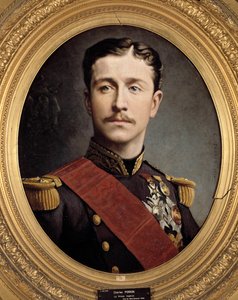 拿破仑三世之子尤金·路易斯·拿破仑王子 (1856 - 1879) 的肖像。 Charles Porion 的绘画（19 世纪） 作者 查尔斯·波里恩