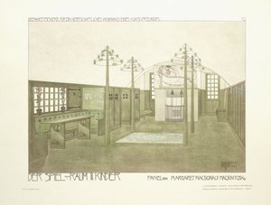 托儿所，c.1901年（彩色版画） 作者 查尔斯·雷尼（后）麦金托什