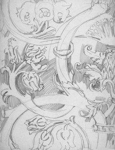 Acanthus细节，1891年 作者 查尔斯·雷尼·麦金托什