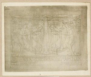 荣誉文凭”，为格拉斯哥艺术学校俱乐部设计，1894-95年 作者 查尔斯·雷尼·麦金托什