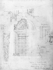 小修道院的门口，Certosa di Pavia，1891年 作者 查尔斯·雷尼·麦金托什